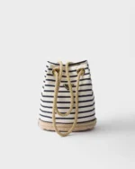 Prada Mariner small striped fabric bucket bag