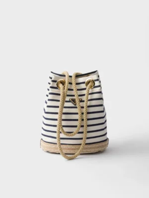 Prada Mariner small striped fabric bucket bag