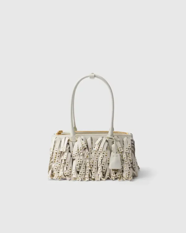 Prada Galleria medium nappa leather bag with fringe and studs