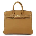 HERMèS Birkin 25 handbag in Natural Sable Togo leather with Gold hardware