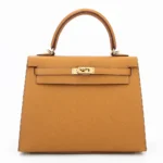 HERMèS Kelly 25 Sellier Sesame (2S) Epsom Gold hardware W