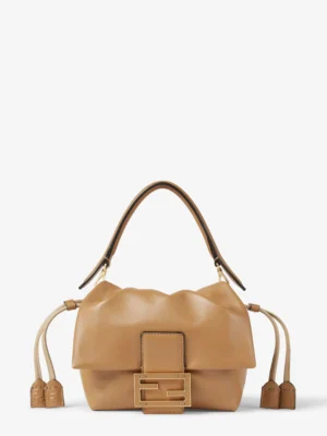 Mamma Baguette Small Blue denim-effect FF jacquard mini-bag