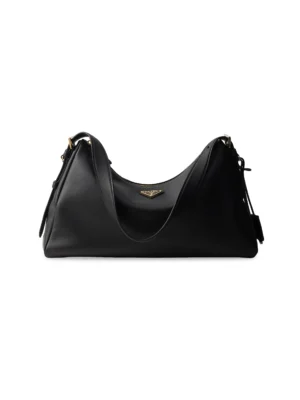Prada Aimèe Large Leather Shoulder Bag black