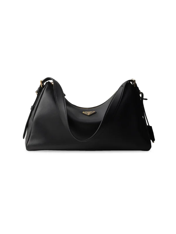 Prada Aimèe Large Leather Shoulder Bag black