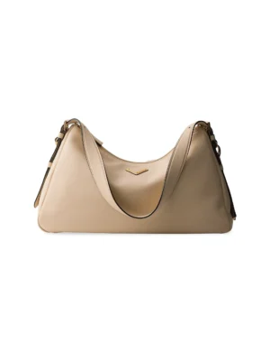 Prada Aimèe Large Leather Shoulder Bag Khaki