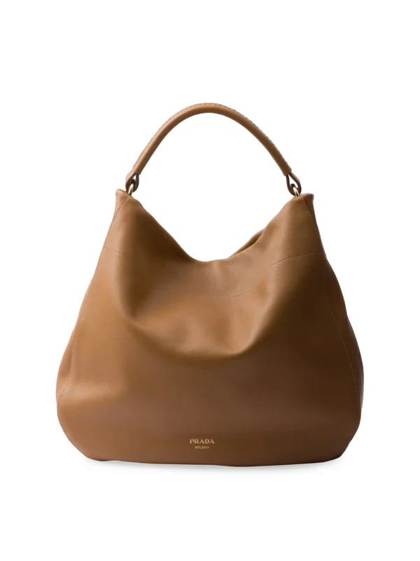 Prada Large Brown Leather Shoulder Bag