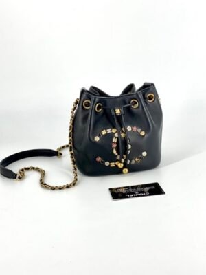 CHANEL LUCKY CHARMS CC DRAWSTRING MINI BUCKET BAG