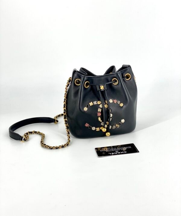 CHANEL LUCKY CHARMS CC DRAWSTRING MINI BUCKET BAG