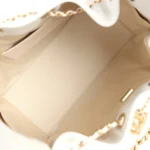 Chanel Small 25 Hobo Bag White Caviar Antique Gold Hardware