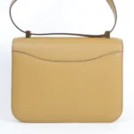 HERMèS Constance 24 Marqueterie de Paille Natural (27) Poussiere (1C) Tadelakt Gold hardware W