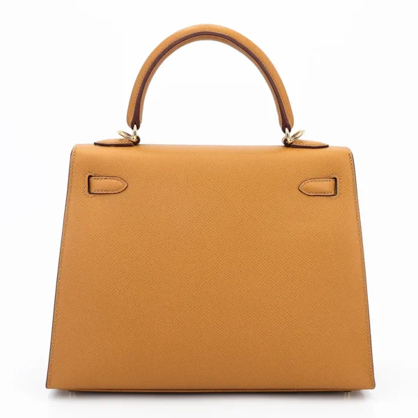HERMèS Kelly 25 Sellier Sesame (2S) Epsom Gold hardware W