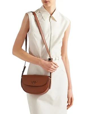 Prada Arquè Leather Shoulder Bag with Flap