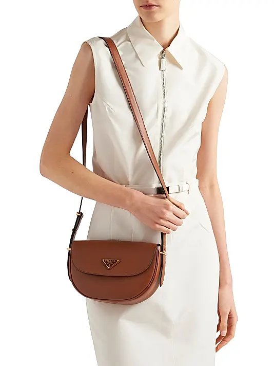 Prada Arquè Leather Shoulder Bag with Flap