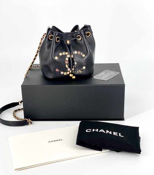CHANEL LUCKY CHARMS CC DRAWSTRING MINI BUCKET BAG