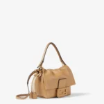 Mamma Baguette Small Blue denim-effect FF jacquard mini-bag