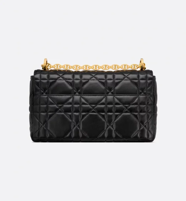 Medium Soft Dior Caro Bag Black Macrocannage Lambskin