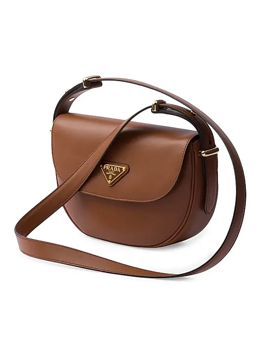 Prada Arquè Leather Shoulder Bag with Flap