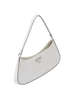 Prada Cleo Brushed Leather Shoulder Bag White