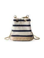 Prada Striped Fabric Mini-Pouch Bucket Bag