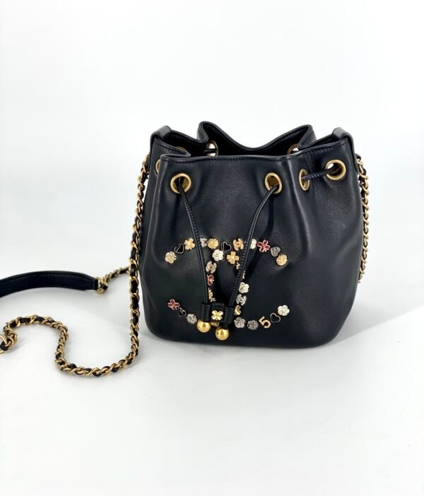 CHANEL LUCKY CHARMS CC DRAWSTRING MINI BUCKET BAG