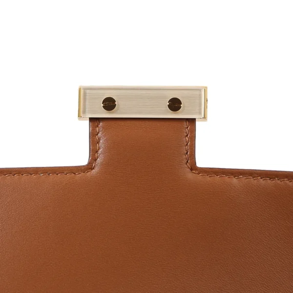 HERMèS Matte Alligator Constance Mini 19 shoulder bag in Gold with Gold hardware