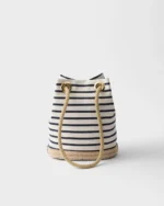 Prada Mariner small striped fabric bucket bag