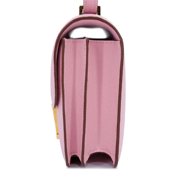 HERMèS Constance Mini 19 shoulder bag in Mauve Sylvestre Epsom leather with Rose Gold hardware