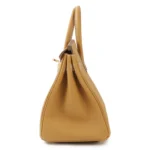 HERMèS Birkin 25 handbag in Natural Sable Togo leather with Gold hardware