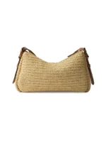 Prada Aimee Large Crochet and Leather Shoulder Bag