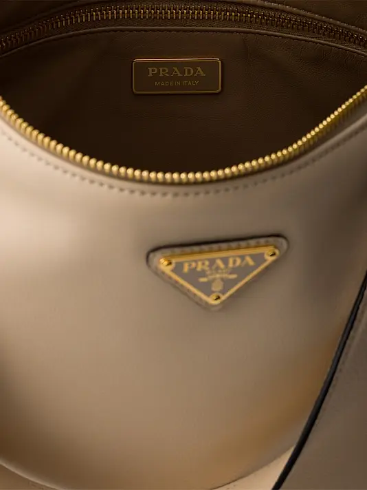 Prada Aimèe Large Leather Shoulder Bag Khaki