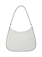 Prada Cleo Brushed Leather Shoulder Bag White
