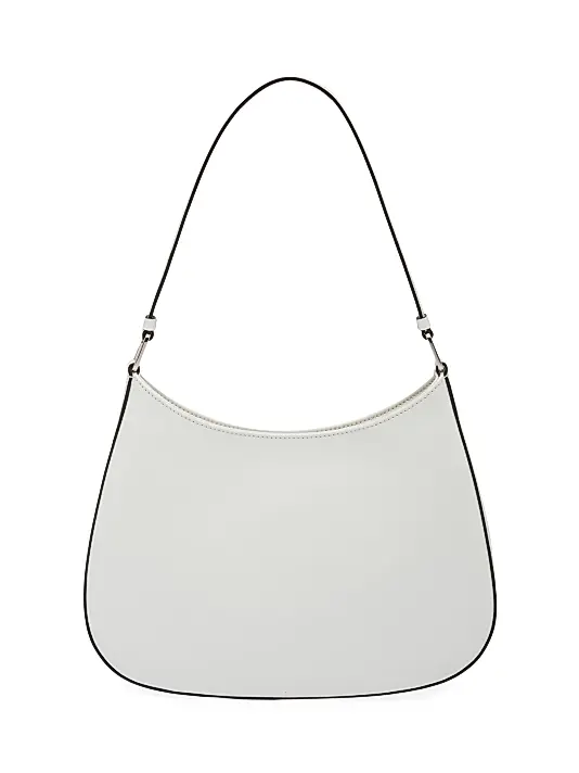 Prada Cleo Brushed Leather Shoulder Bag White