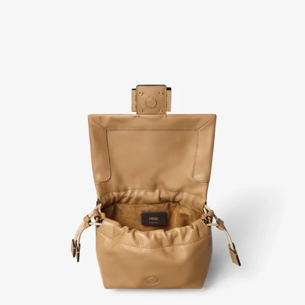 Mamma Baguette Small Blue denim-effect FF jacquard mini-bag