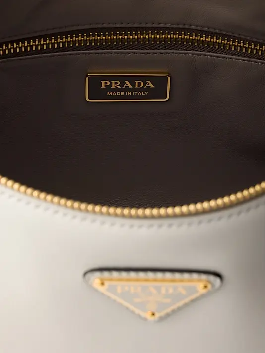 Prada Aimèe Large Leather Shoulder Bag White