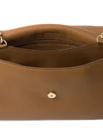Prada Medium Leather Shoulder Bag Brown
