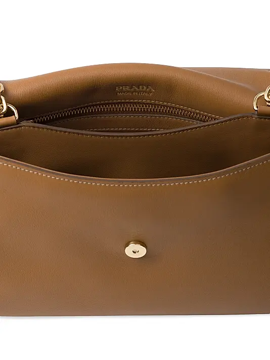 Prada Medium Leather Shoulder Bag Brown
