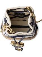 Prada Striped Fabric Mini-Pouch Bucket Bag
