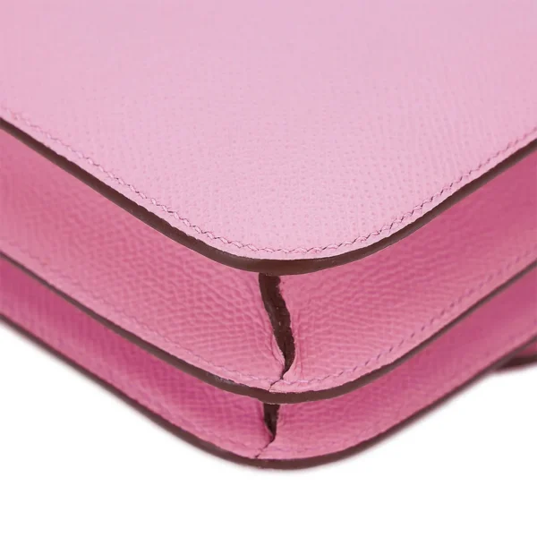 HERMèS Constance Mini 19 shoulder bag in Mauve Sylvestre Epsom leather with Rose Gold hardware