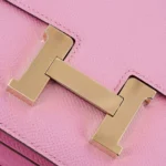HERMèS Constance Mini 19 shoulder bag in Mauve Sylvestre Epsom leather with Rose Gold hardware
