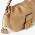 Mamma Baguette Small Blue denim-effect FF jacquard mini-bag