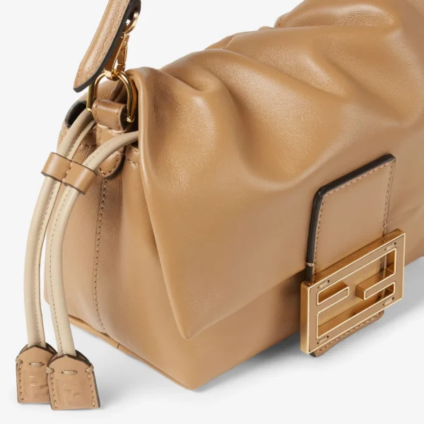 Mamma Baguette Small Blue denim-effect FF jacquard mini-bag