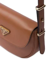 Prada Arquè Leather Shoulder Bag with Flap