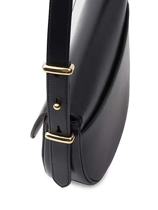 Prada Arquè Leather Shoulder Bag with Flap black