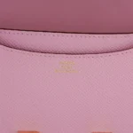 HERMèS Constance Mini 19 shoulder bag in Mauve Sylvestre Epsom leather with Rose Gold hardware