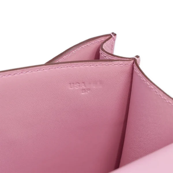 HERMèS Constance Mini 19 shoulder bag in Mauve Sylvestre Epsom leather with Rose Gold hardware
