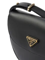 Prada Arquè Leather Shoulder Bag with Flap black