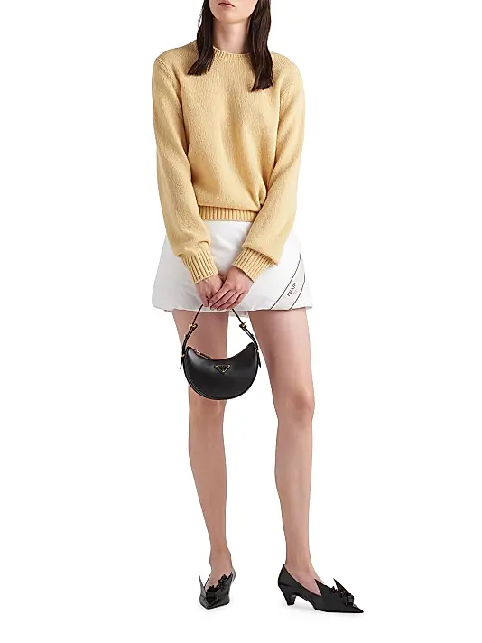 Prada Arquè Leather Mini Shoulder Bag Black