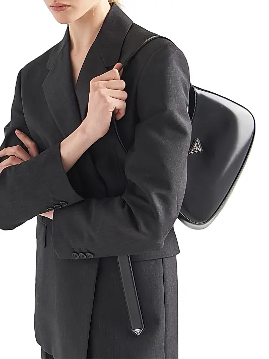 Prada Cleo Brushed Leather Shoulder Bag
