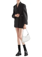 Prada Cleo Brushed Leather Shoulder Bag White