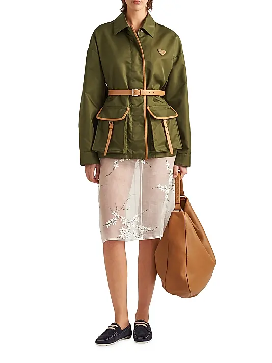 Prada Large Brown Leather Shoulder Bag